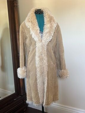 Wilson’s Leather Vintage Tan Suede Penny Lane Style Leather Coat